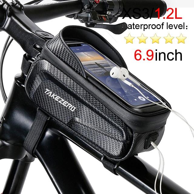 NEWBOLER Bicycle Bag Waterproof Touch Screen Cycling Bag Top Front Tube Frame MTB Road Bike Bag 7.2 Phone Case Bike Accessories Pogo Cycles