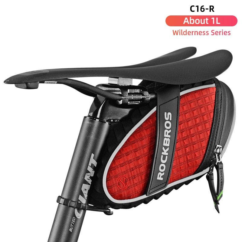 ROCKBROS 3D Shell Bike Bag Rainproof Saddle Bag Reflective Bicycle Bag Shockproof Cycling Rear Seatpost Bag MTB Bike Accessories - Pogo Cycles