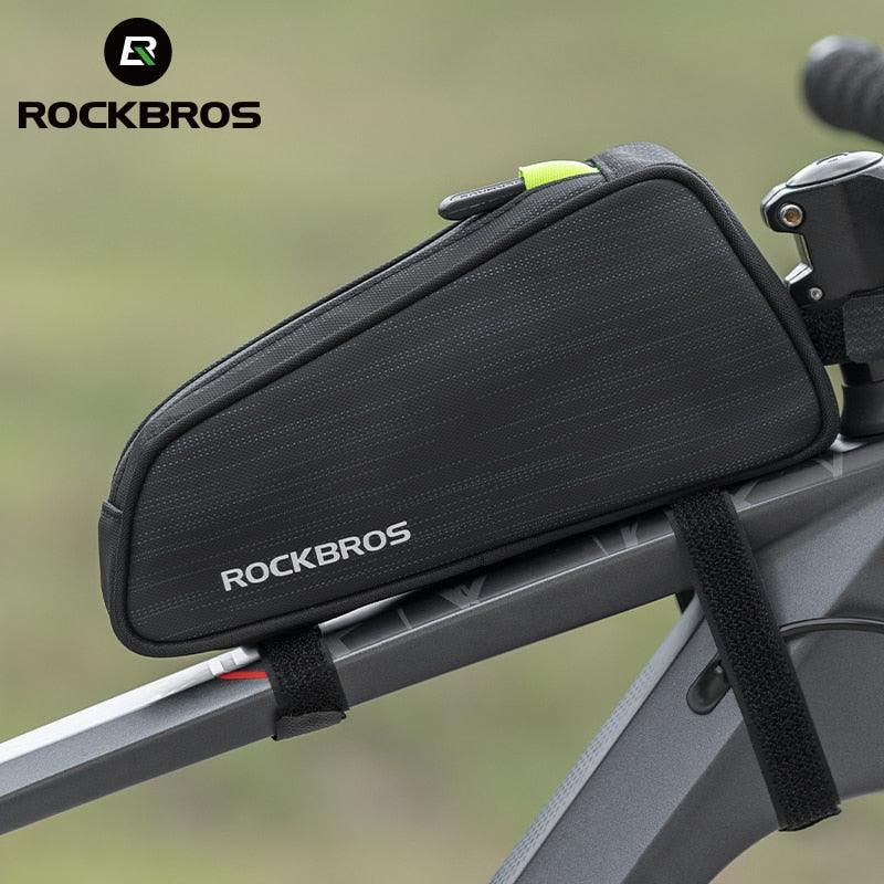 ROCKBROS Cycling Bike Bicycle Top Front Tube Bag Waterproof Frame Bag Big Capacity 1.1L MTB Bicycle Pannier Reflective - Pogo Cycles