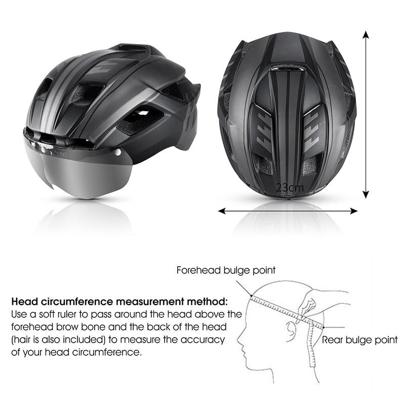 WEST BIKING Men Women Cycling Helmet With Taillight Goggles Sun Visor Lens Bicycle Helmet MTB Road Bike E-Bike Motorcycle Helmet - Pogo Cycles