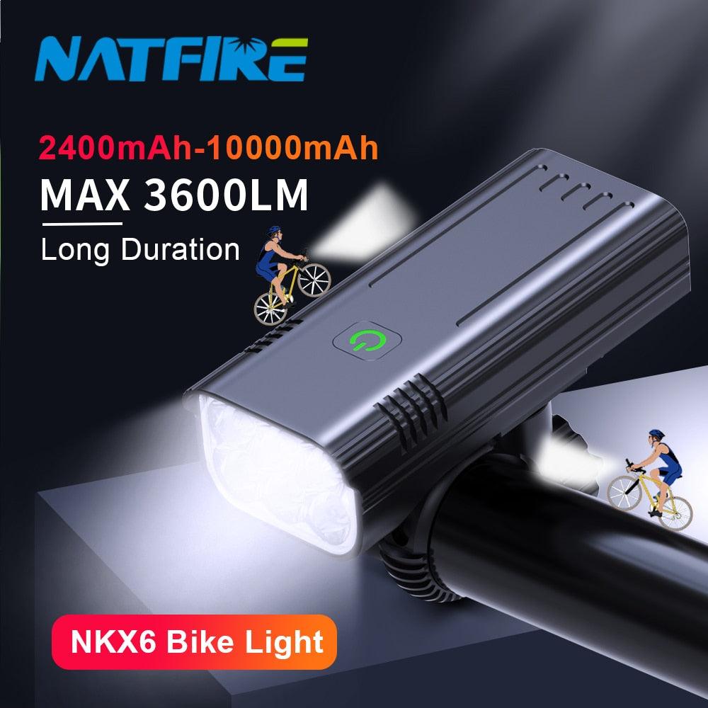 10000mAh 3600 Lumens USB Rechargeable Bike Light with Rear Light - Pogo Cycles