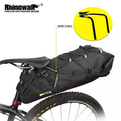 Rhinowalk Waterproof Bicycle Saddle Bag Or Stabilizer Bracket 10L-13L Large Capacity Tail Rear Bike Bag Cycling MTB Trunk - Pogo Cycles