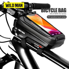 WILD MAN X2 Bicycle Bag EVA Hard Shell Waterproof Touch Screen High Capacity Road Bike Mountain Bike Anti-vibration Cycling - Pogo Cycles